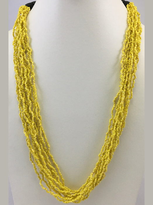 YELLOW SEED BEAD NECKLACE