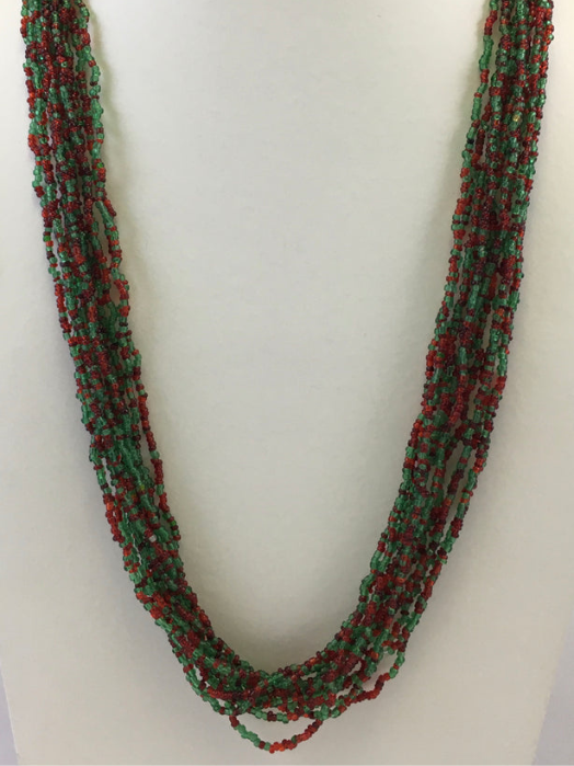 GREEN SEED BEAD NECKLACE
