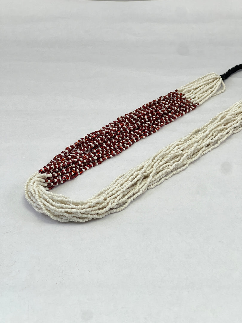 SEED BEAD WITH THREAD BRAIDED NECKLACE