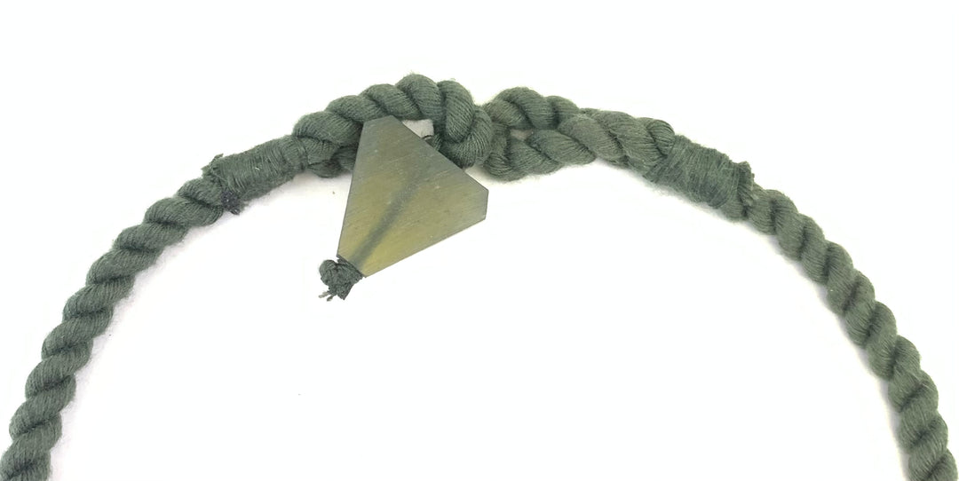 NK14848 HORN/BONE BEAD WITH BLACK BRAIDED THREAD NECKLACE