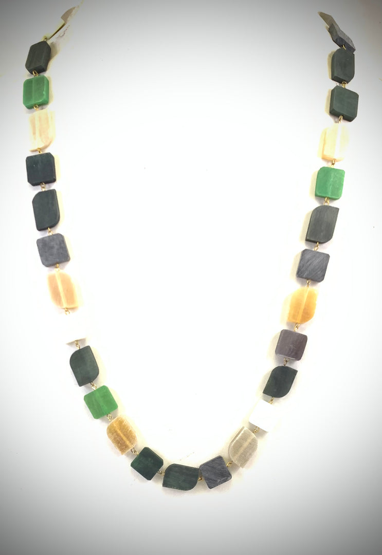 NK14764 HORN BEAD WITH LOOP LINK NECKLACE