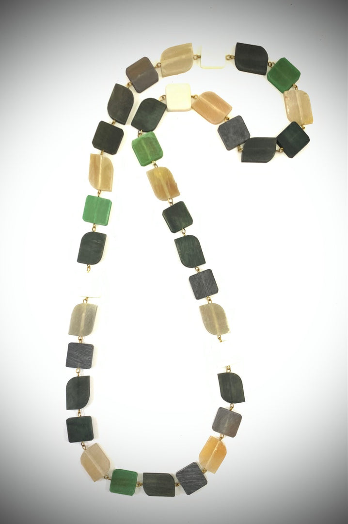 NK14764 HORN BEAD WITH LOOP LINK NECKLACE