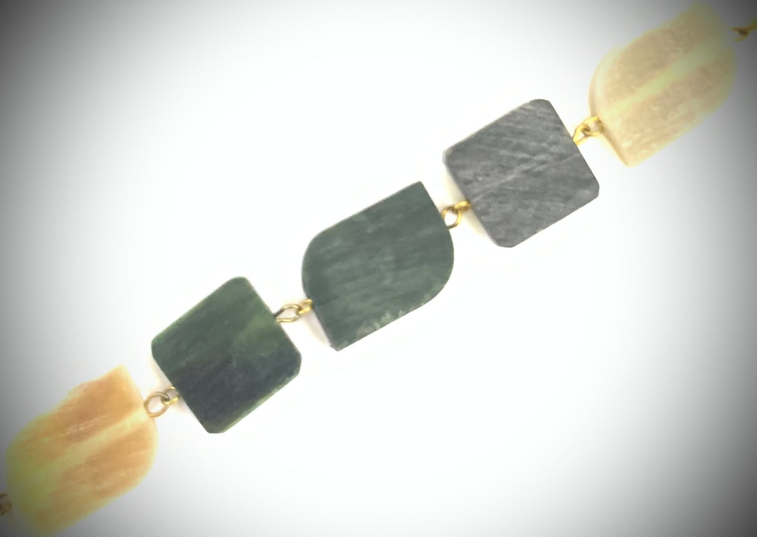 NK14764 HORN BEAD WITH LOOP LINK NECKLACE