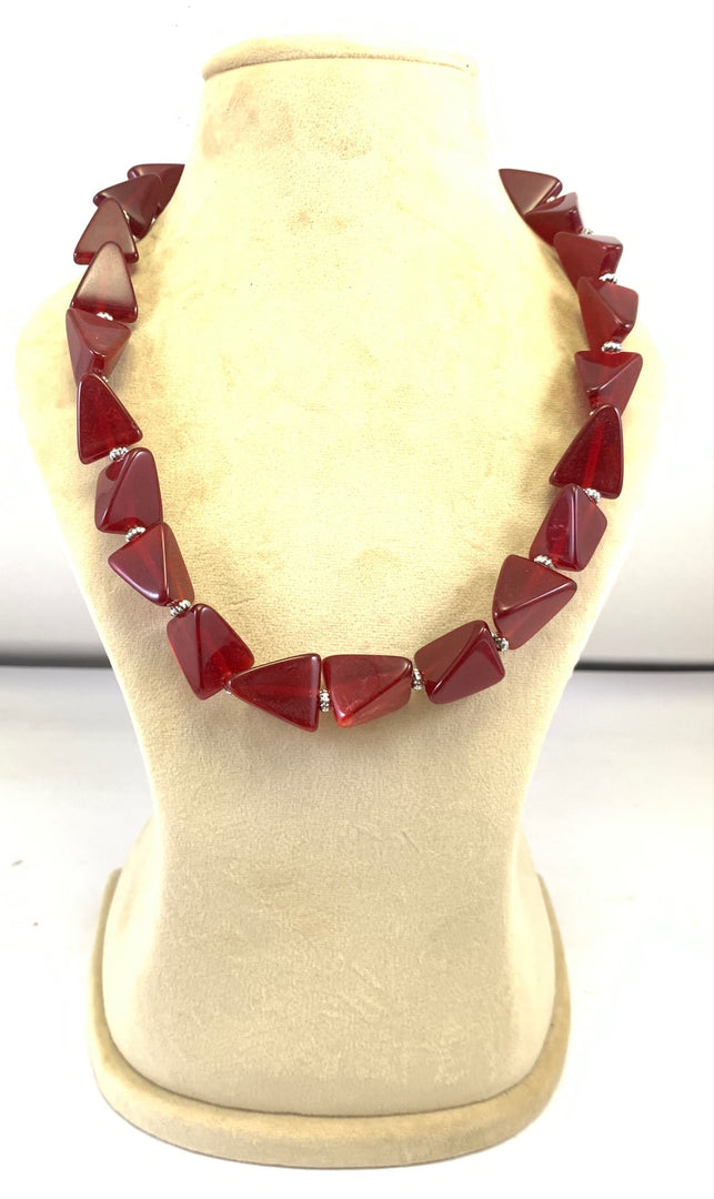 NK14960 RESIN/C C P BEAD NECKLACE