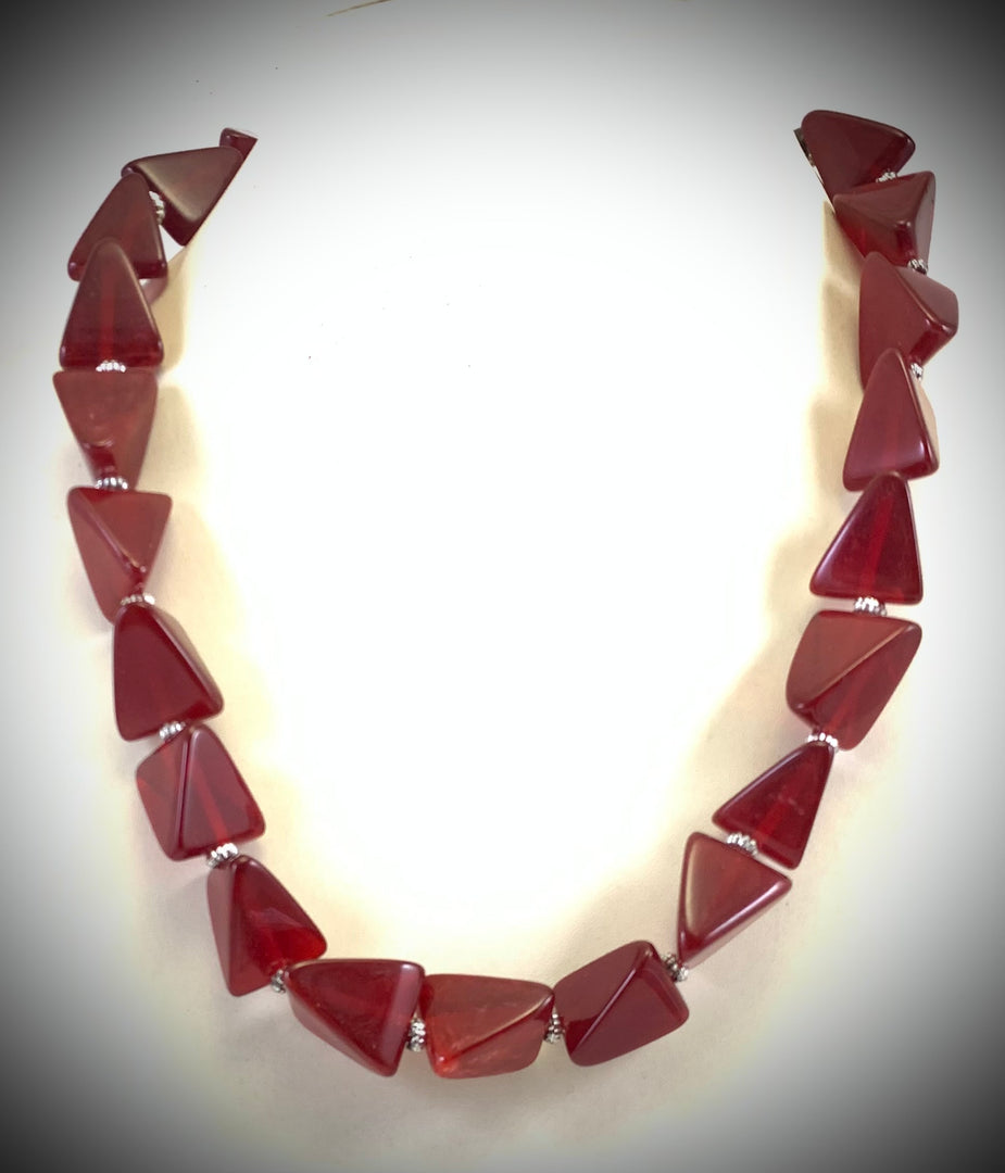 NK14960 RESIN/C C P BEAD NECKLACE