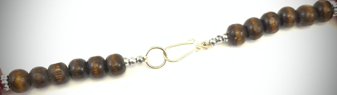 NK14960 RESIN/C C P BEAD NECKLACE