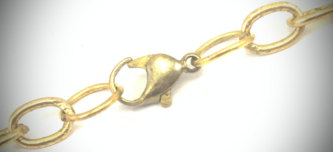 NK14861 BONE/GLASS BEAD WITH GOLD METAL CHAIN NECKLACE