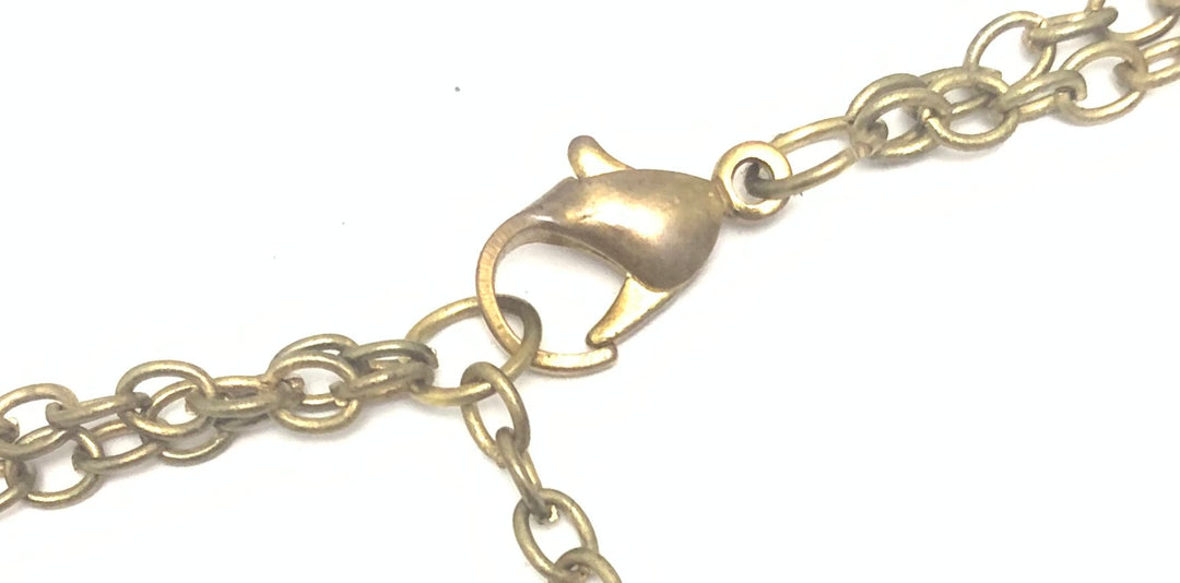 NK14950 BONE PATTI WITH GOLD METAL CHAIN NECKLACE