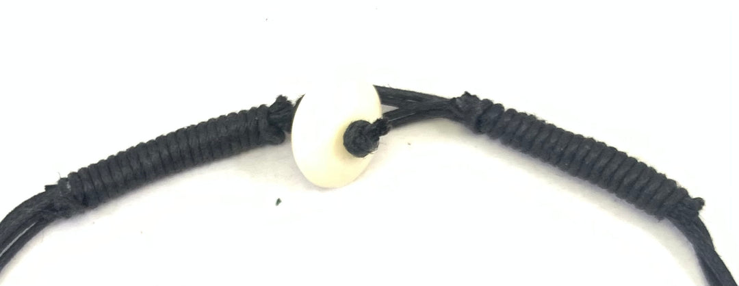 NK13951 MULTI LAYERED BONE/GLASS/WOODEN BEAD WITH WAXCORD NECKLACE