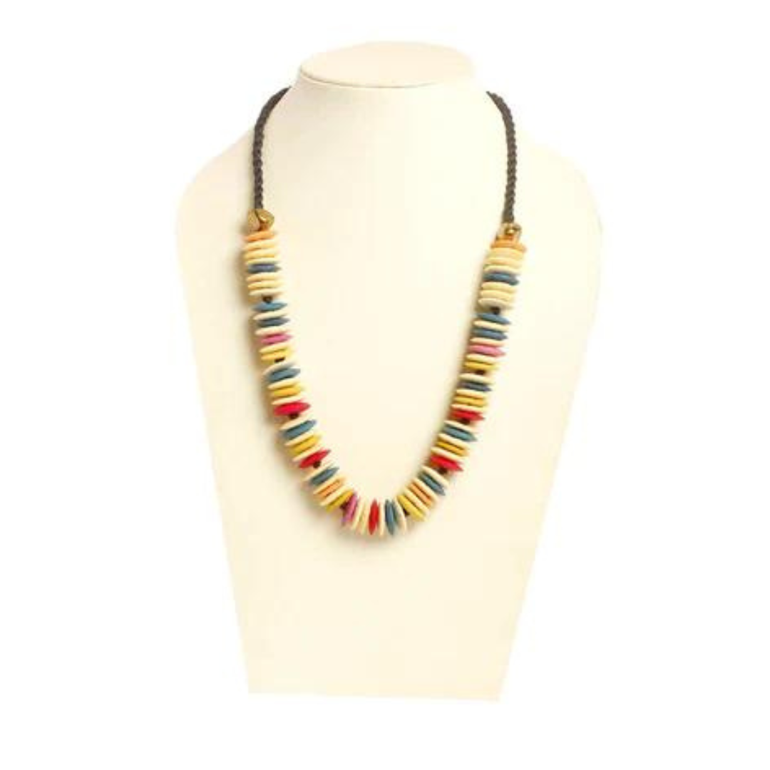 Multicolor Bone Bead Bead Necklace