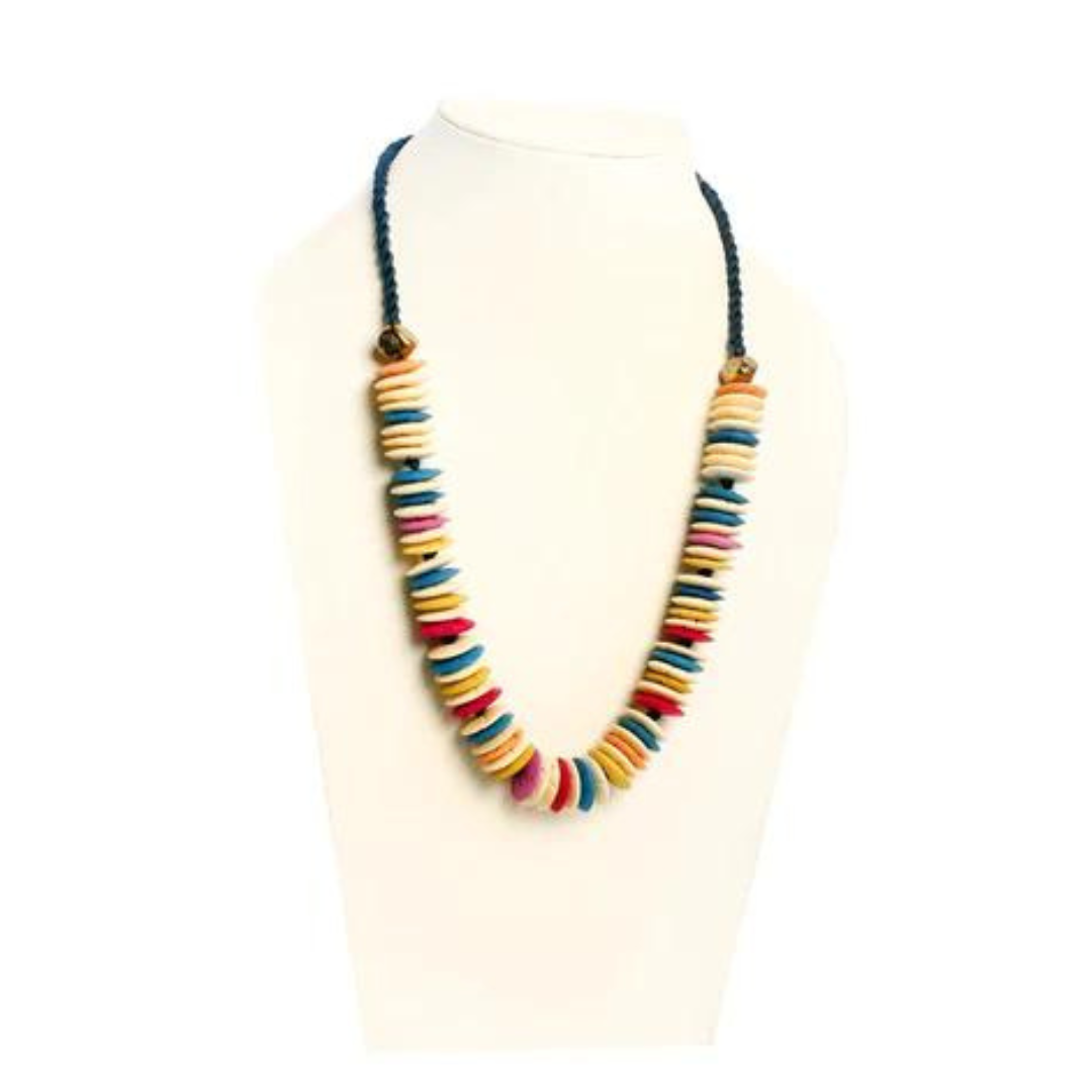 Multicolor Bone Bead Bead Necklace