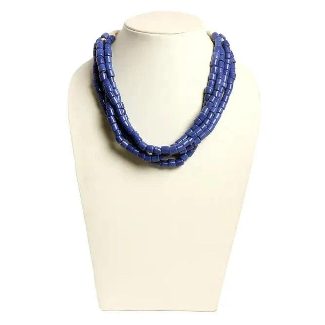 Glass Bead Cobalt Color Necklace