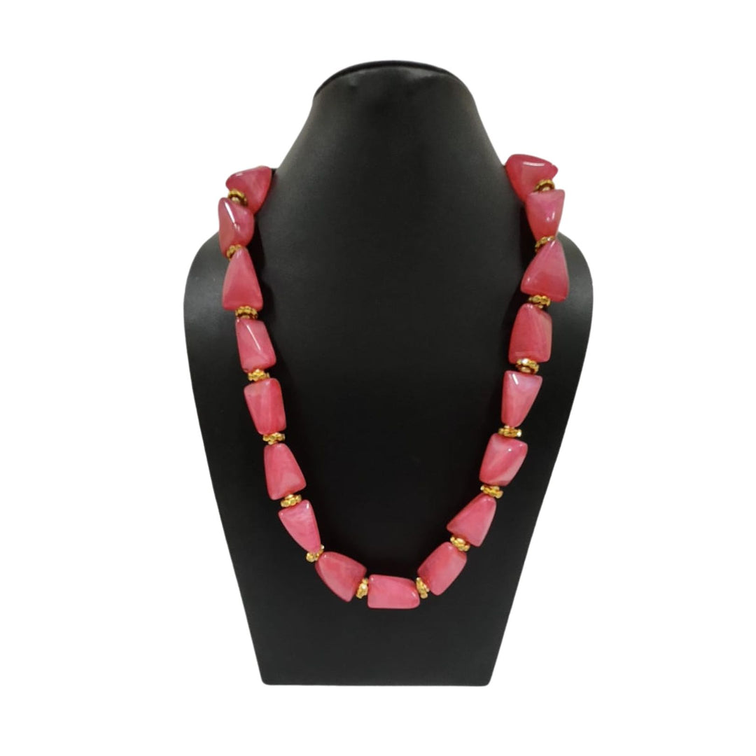 FUSCIA ACRYLIC BEAD NECKLACE