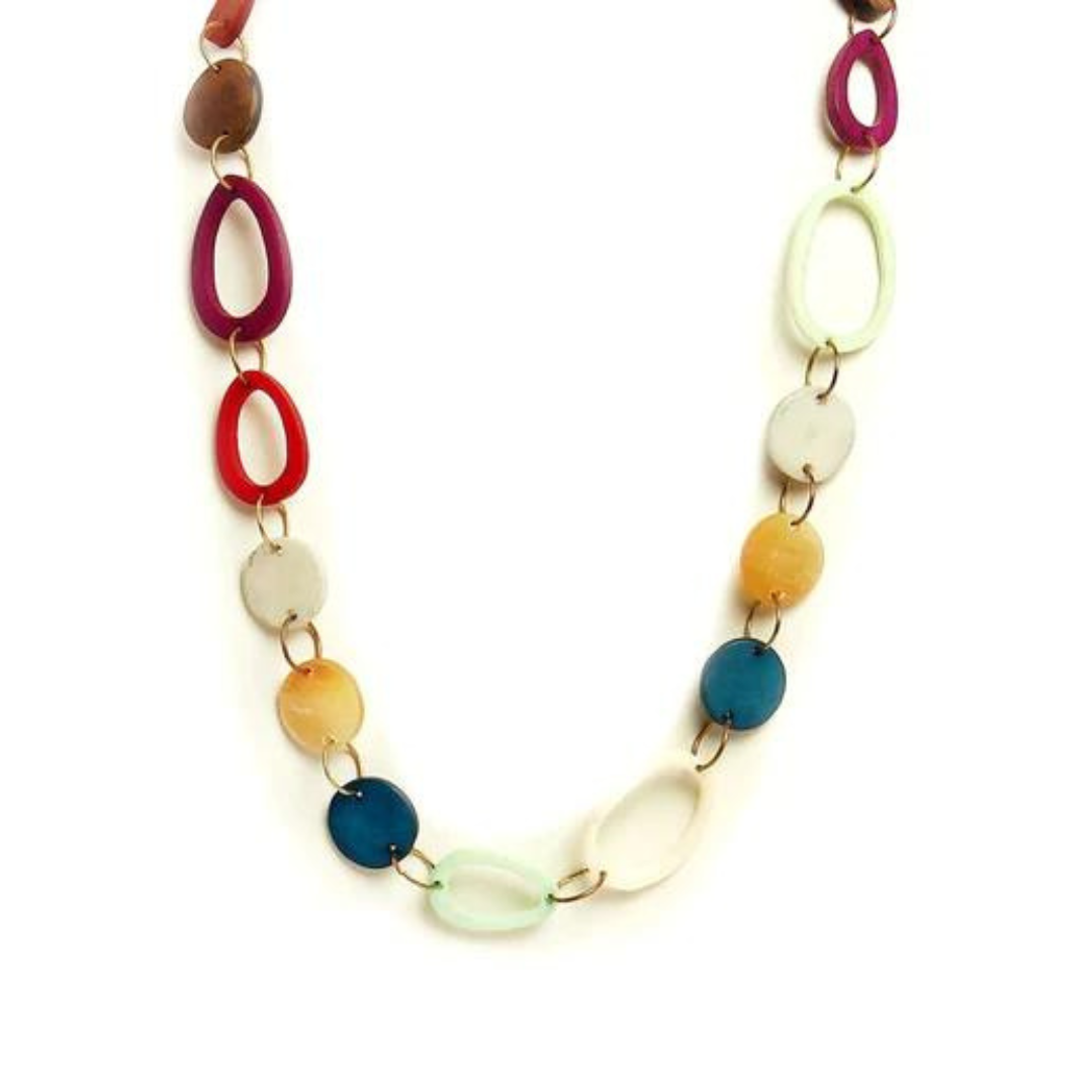 Multicolor Born & Acrylic Bead Necklace