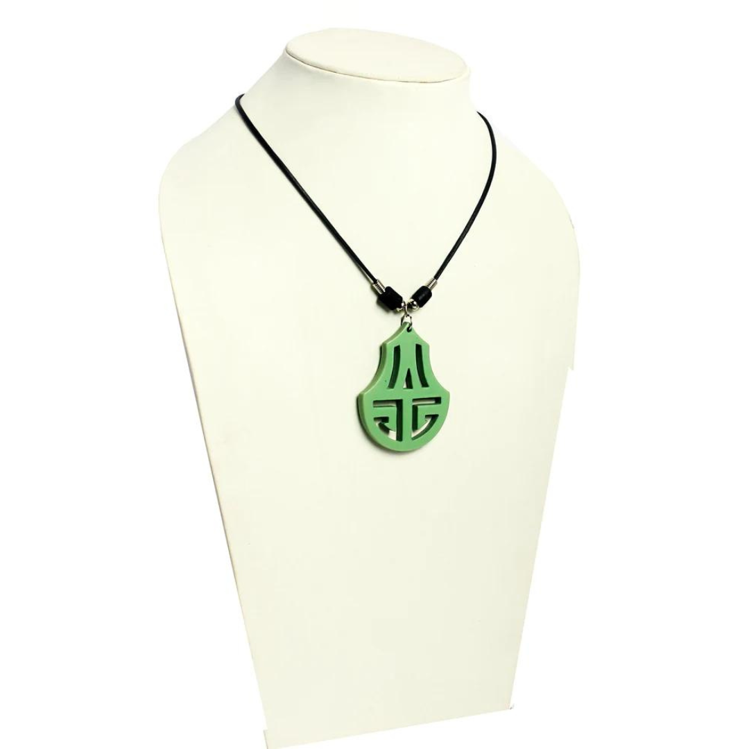 Green Acrylic pendant wax cord necklace