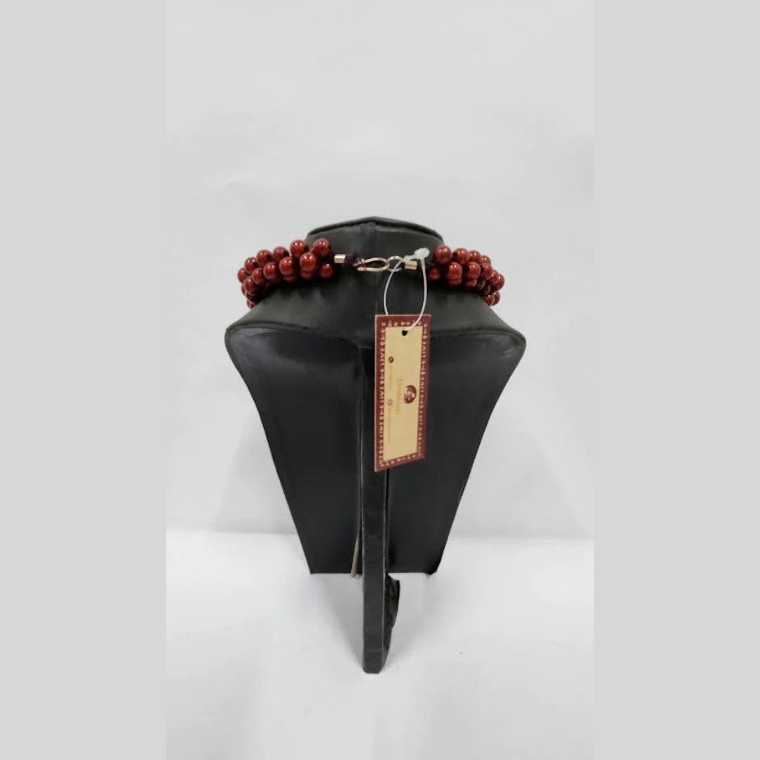 RED ACRYLIC BEADS NECKLACE