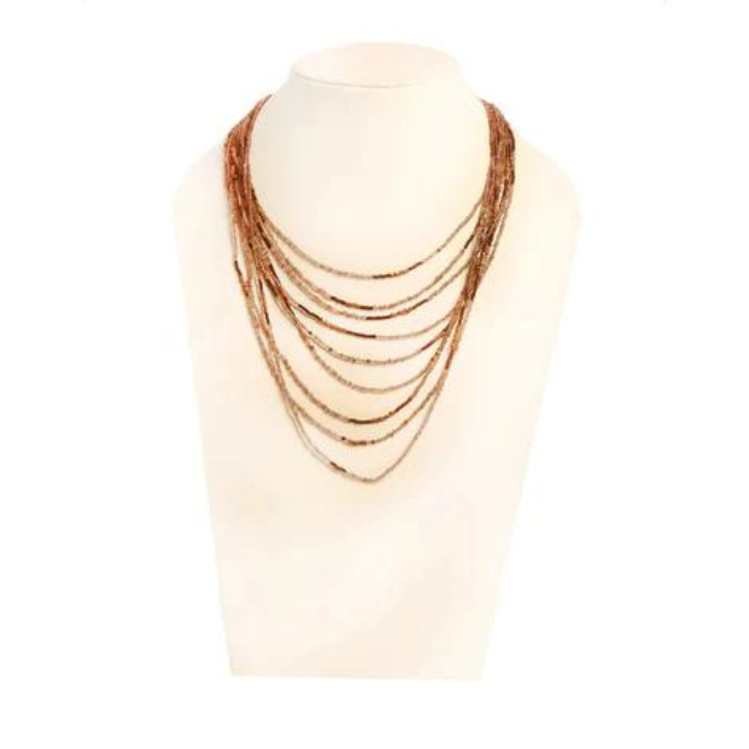 Brownish/pinkish seed bead necklace