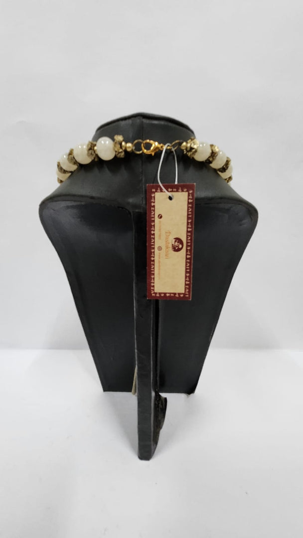 BROWN & BEIGE ACRYLIC BEAD NECKLACE