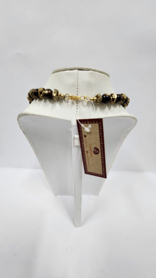 BROWN & BEIGE ACRYLIC BEAD NECKLACE