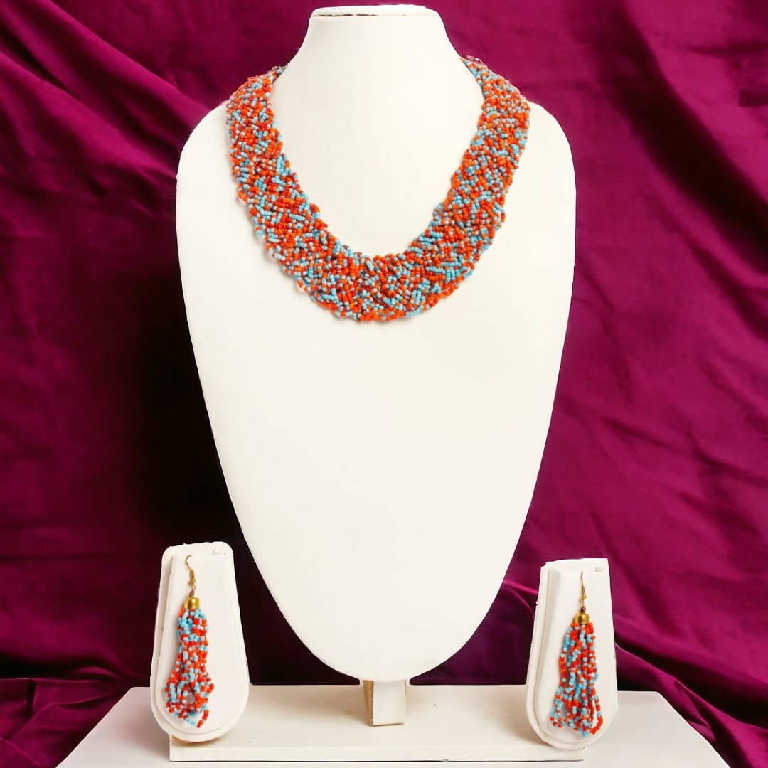 Multicolor Seed Bead Necklace Set