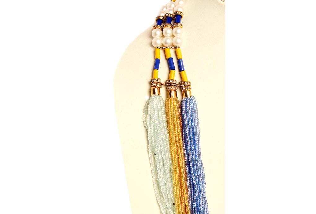 NK 11893 Multicolor seed bead layered necklace dastakaaristore