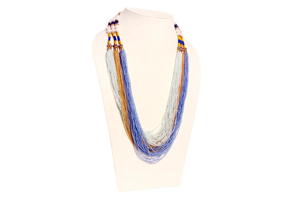NK 11893 Multicolor seed bead layered necklace dastakaaristore