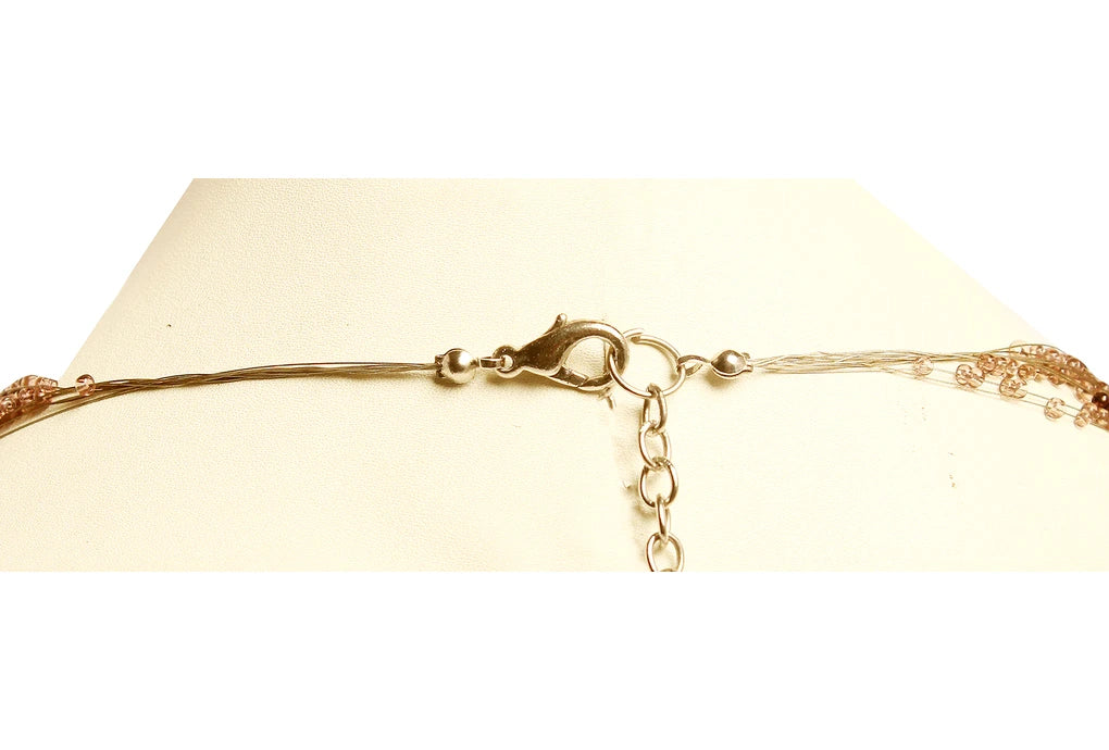 NK 247 Brownish/pinkish seed bead necklace dastakaaristore