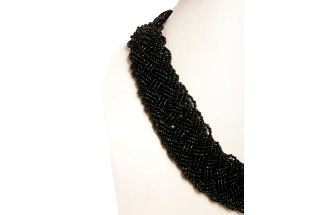 NK 3712 Green multi seed choti necklace with matching earrings set dastakaaristore