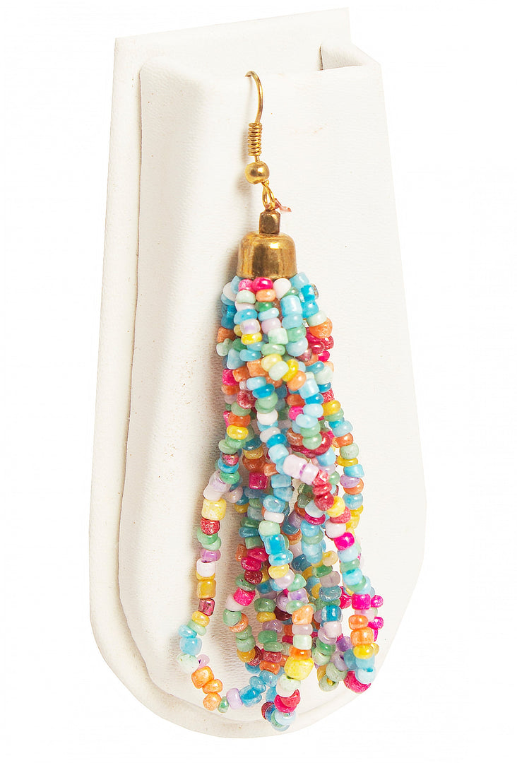 NK 3738 Multicolor seed bead choti necklace with matching earrings set dastakaaristore