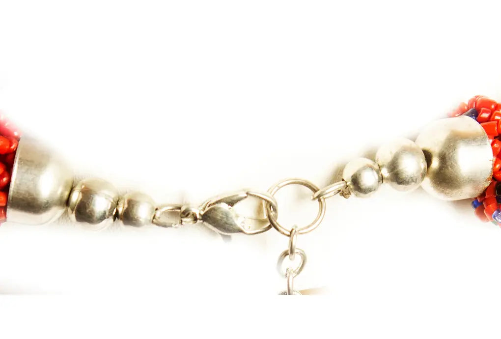 NK 3740 Multicolor seed bead choti necklace with matching earrings set dastakaaristore