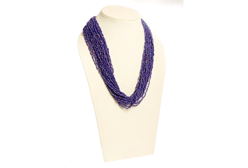 NK 6597B Cobalt blue color seed bead necklace dastakaaristore