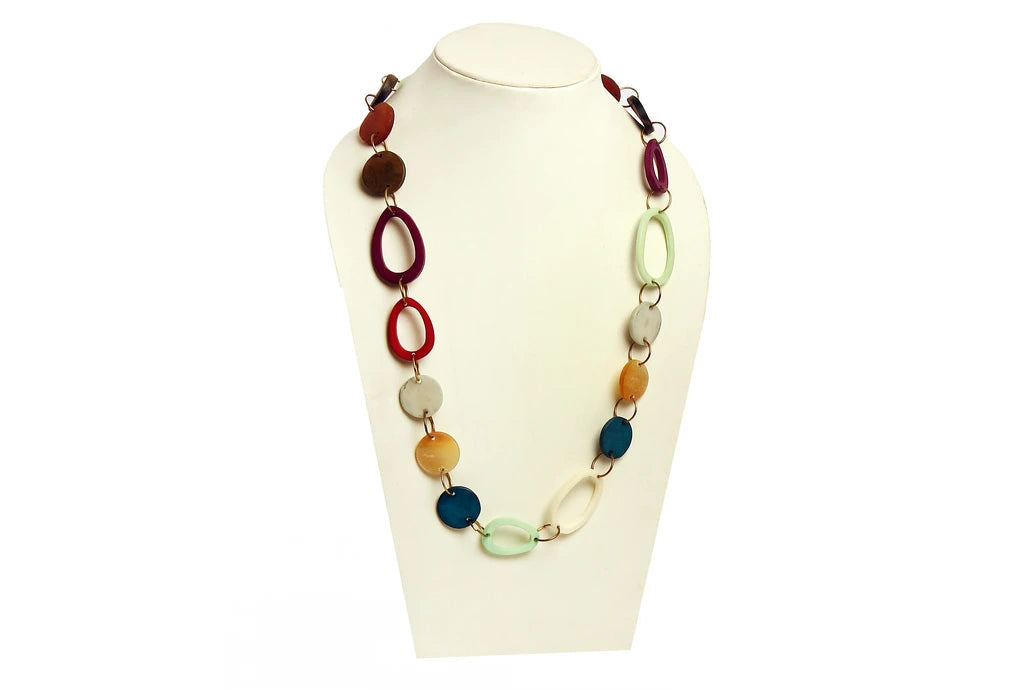 NK 8861 Multicolor horn & acrylic bead necklace dastakaaristore