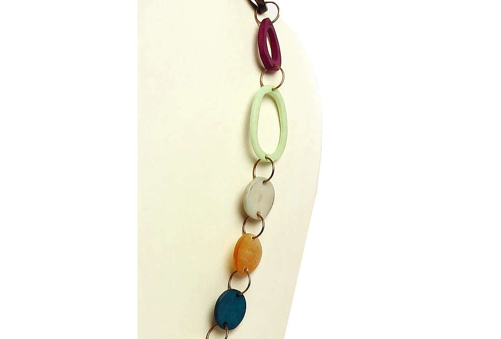 NK 8861 Multicolor horn & acrylic bead necklace dastakaaristore