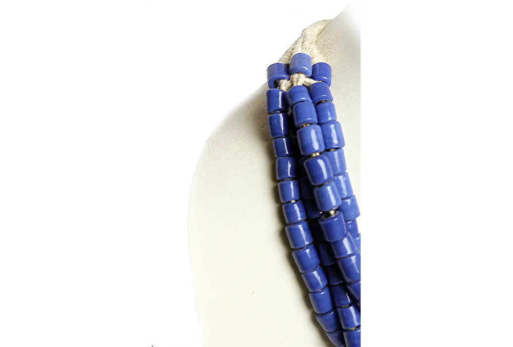 PJ 8085B GLass Bead Cobalt Colour Necklace dastakaaristore