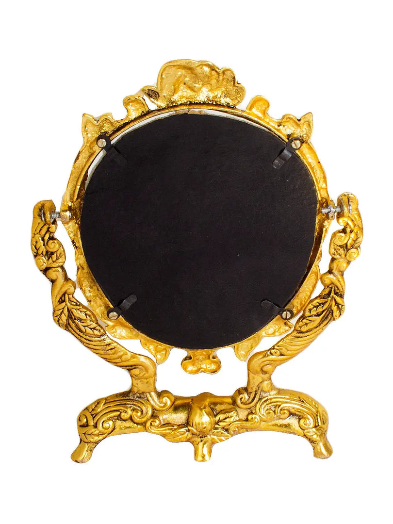 SH 825 White Metal With Lacquer Polish Mirror With Stand dastakaaristore