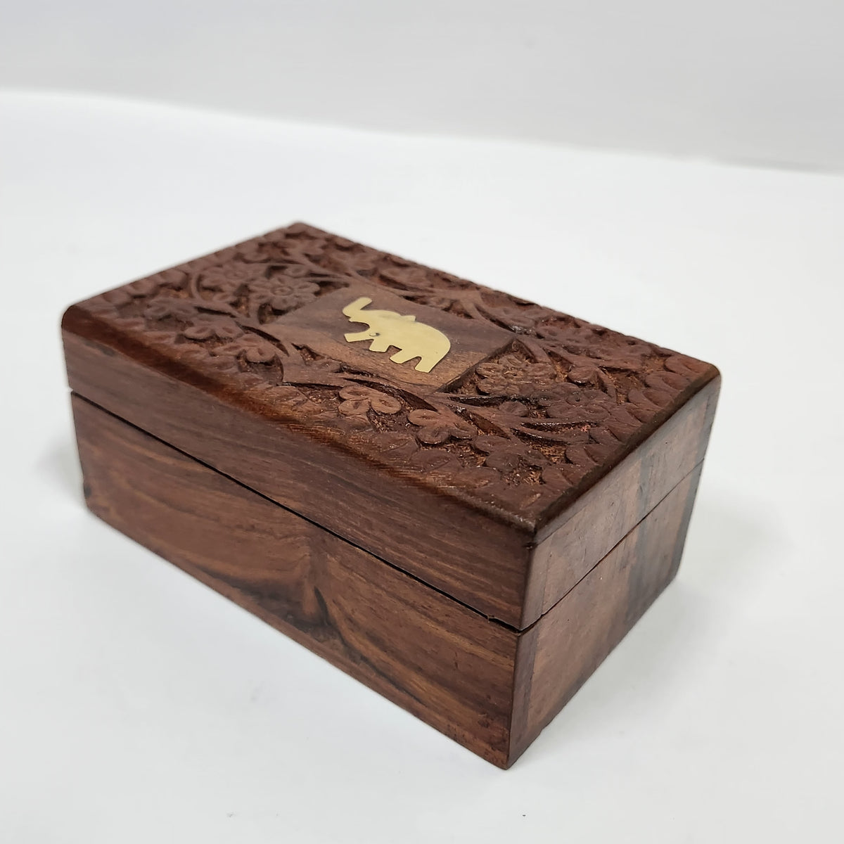 MIG 197 Sheesham Wood Carving Brass Inlay Work Box – dastakaaristore