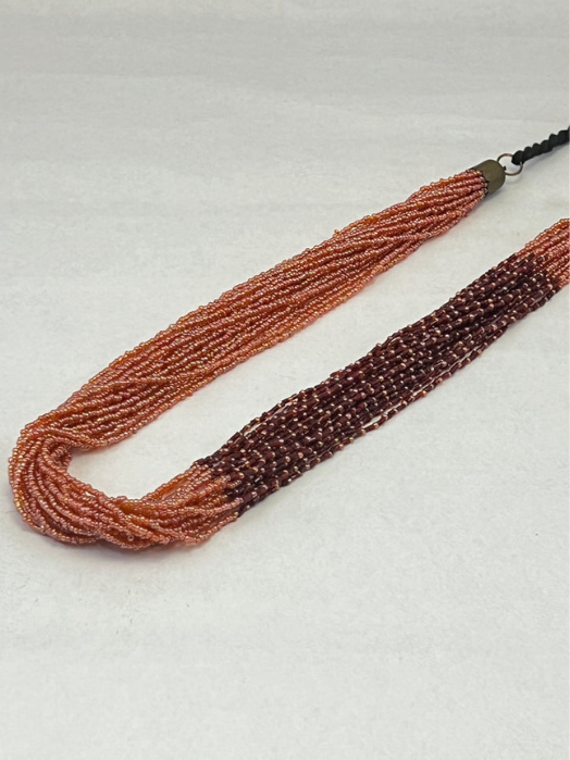 SEED BEAD WITH THREAD BRAIDED NECKLACE