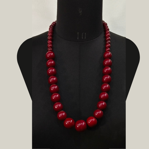 MAROON COLOUR RESIN BEAD NECKLACE