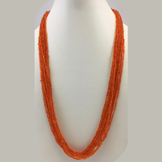 ORANGE COLOR SEED BEAD NECKLACE