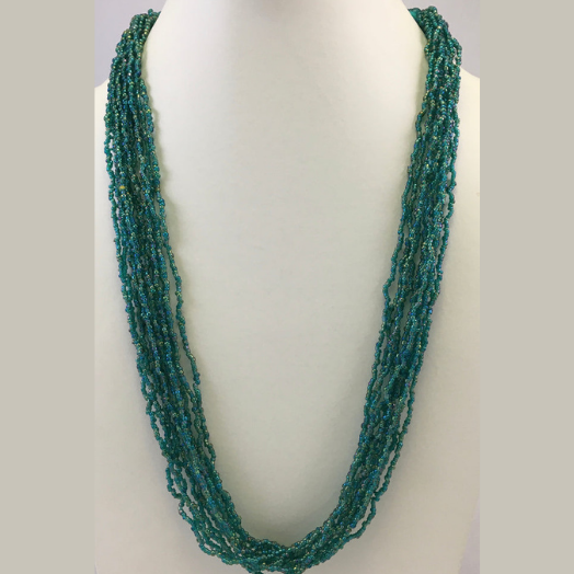 DARK GREEN COLOR SEED BEAD NECKLACE