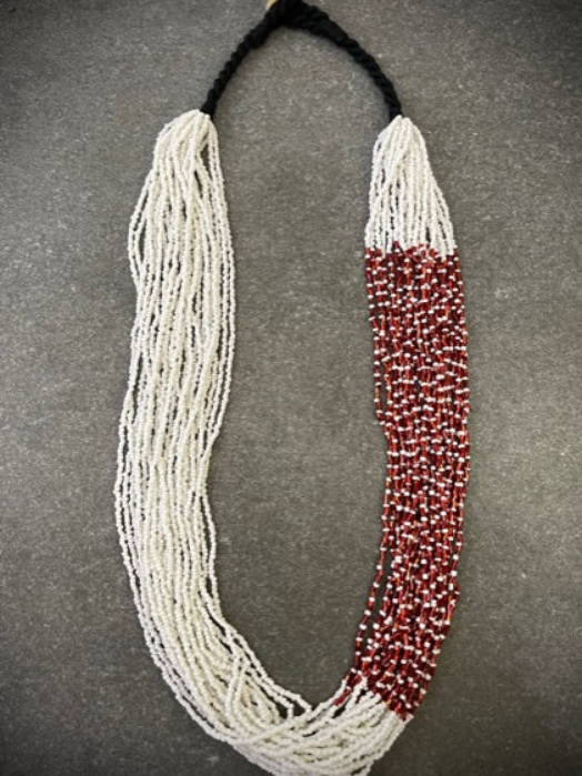 SEED BEAD WITH THREAD BRAIDED NECKLACE