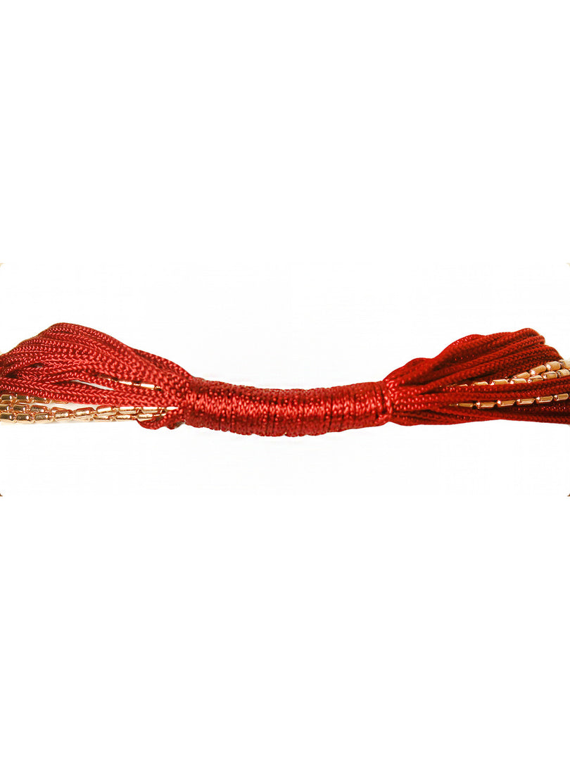 BBN 105B Maroon Resham Thread & Metal Strings Necklace