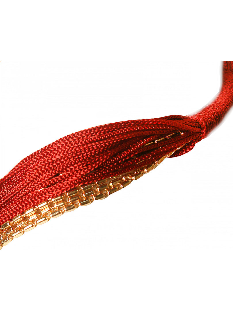 BBN 105B Maroon Resham Thread & Metal Strings Necklace