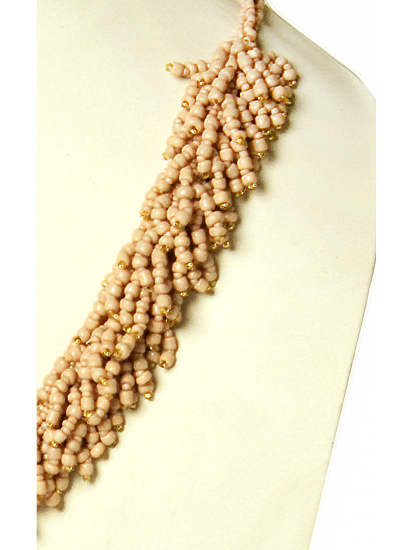 BBN 106D Peach Colour Seed Bead Necklace
