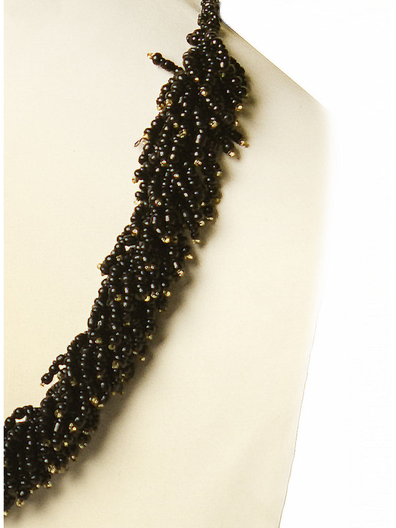 BBN 106A Black Seed Bead Necklace