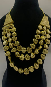 NK14230F - ALUMINIUM METAL BEAD BRONZE GOLD COLOR NICKLE FREE NECKLACE