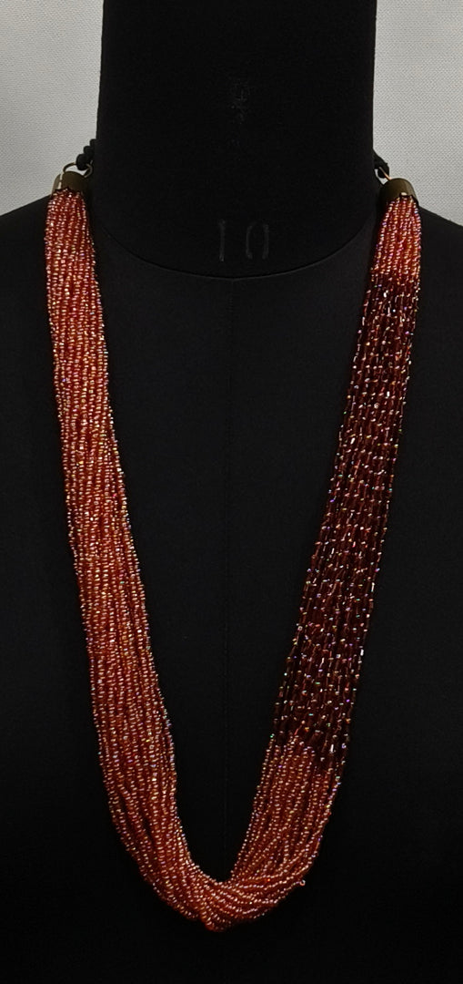 SEED BEAD WITH THREAD BRAIDED NECKLACE