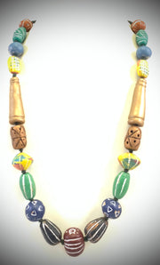 NK14909 CLAY BEAD WITH BRAIDED THREAD NECKLACE