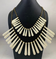 NK14950 BONE PATTI WITH GOLD METAL CHAIN NECKLACE