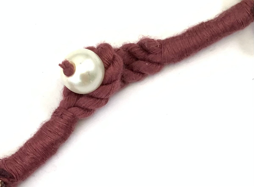 NK15012 - MULTI LAYERED SEED/PLASTIC PEARL BEAD WITH BRAIDED THREAD TAI NECKLACE